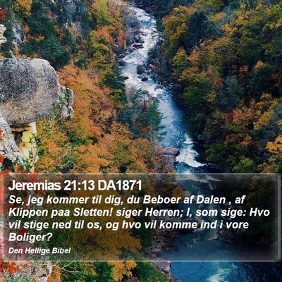 Jeremias 21:13 DA1871 Bible Verse Image