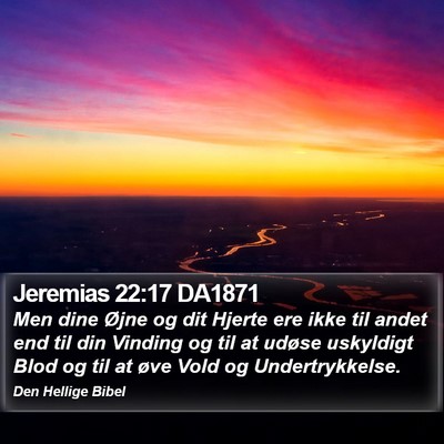 Jeremias 22:17 DA1871 Bible Verse Image
