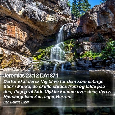 Jeremias 23:12 DA1871 Bible Verse Image