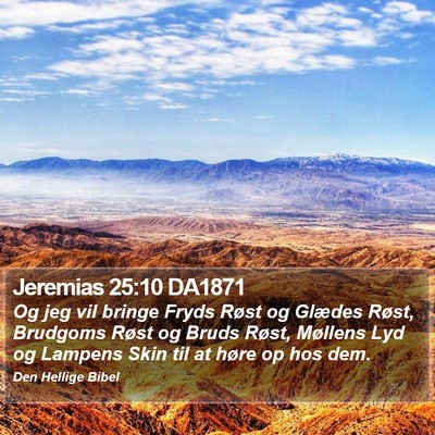 Jeremias 25:10 DA1871 Bible Verse Image