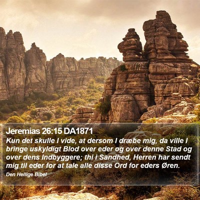 Jeremias 26:15 DA1871 Bible Verse Image