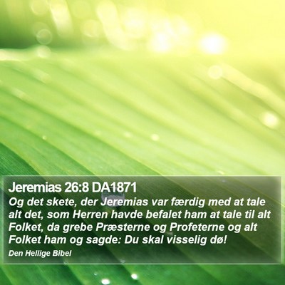 Jeremias 26:8 DA1871 Bible Verse Image