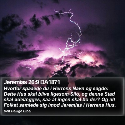 Jeremias 26:9 DA1871 Bible Verse Image