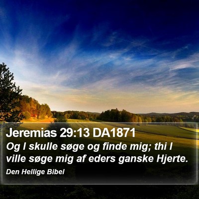 Jeremias 29:13 DA1871 Bible Verse Image