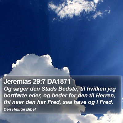 Jeremias 29:7 DA1871 Bible Verse Image