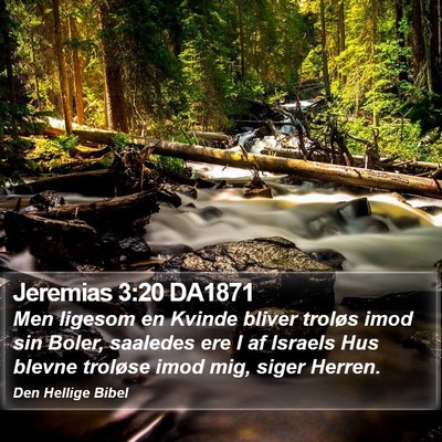 Jeremias 3:20 DA1871 Bible Verse Image