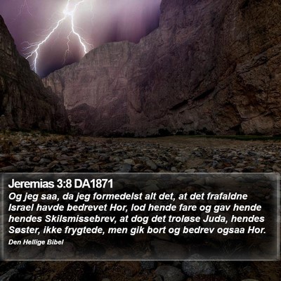 Jeremias 3:8 DA1871 Bible Verse Image