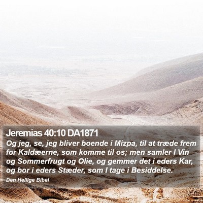 Jeremias 40:10 DA1871 Bible Verse Image