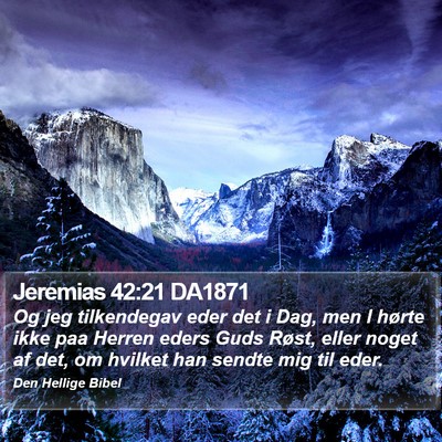 Jeremias 42:21 DA1871 Bible Verse Image