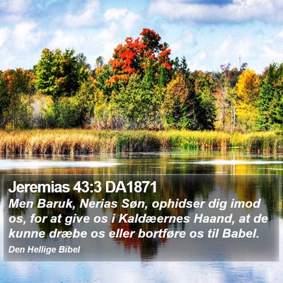Jeremias 43:3 DA1871 Bible Verse Image