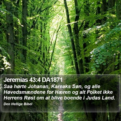 Jeremias 43:4 DA1871 Bible Verse Image