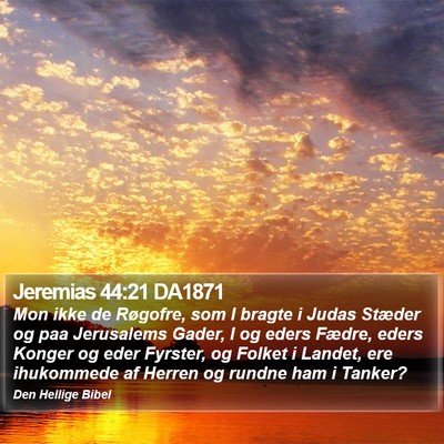 Jeremias 44:21 DA1871 Bible Verse Image