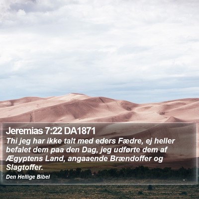 Jeremias 7:22 DA1871 Bible Verse Image