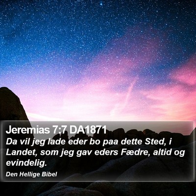 Jeremias 7:7 DA1871 Bible Verse Image