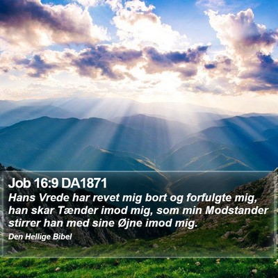 Job 16:9 DA1871 Bible Verse Image