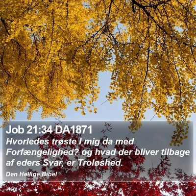 Job 21:34 DA1871 Bible Verse Image
