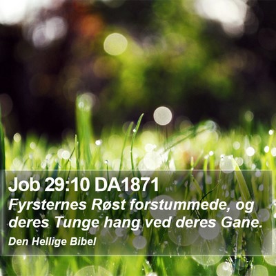 Job 29:10 DA1871 Bible Verse Image