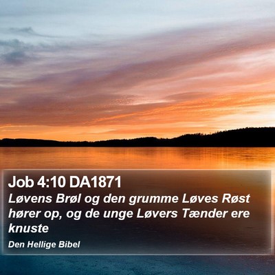 Job 4:10 DA1871 Bible Verse Image