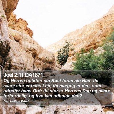 Joel 2:11 DA1871 Bible Verse Image