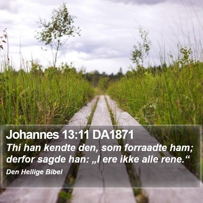 Johannes 13:11 DA1871 Bible Verse Image