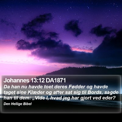 Johannes 13:12 DA1871 Bible Verse Image