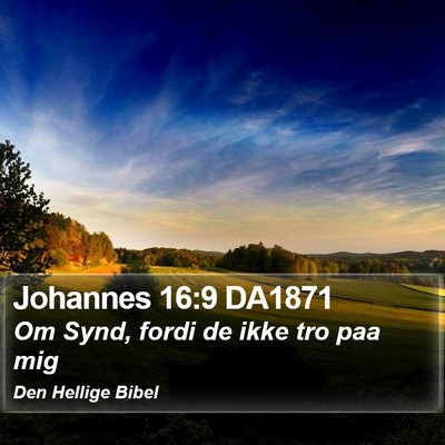 Johannes 16:9 DA1871 Bible Verse Image