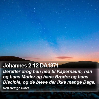 Johannes 2:12 DA1871 Bible Verse Image