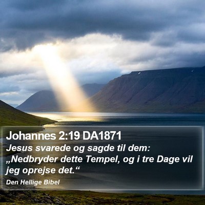 Johannes 2:19 DA1871 Bible Verse Image