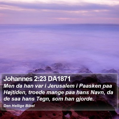 Johannes 2:23 DA1871 Bible Verse Image