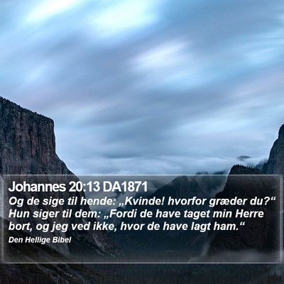 Johannes 20:13 DA1871 Bible Verse Image