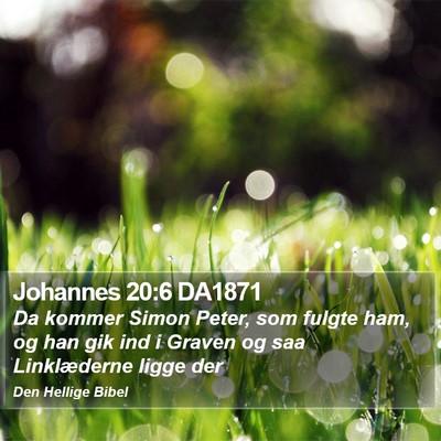 Johannes 20:6 DA1871 Bible Verse Image
