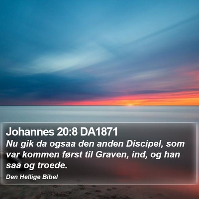Johannes 20:8 DA1871 Bible Verse Image