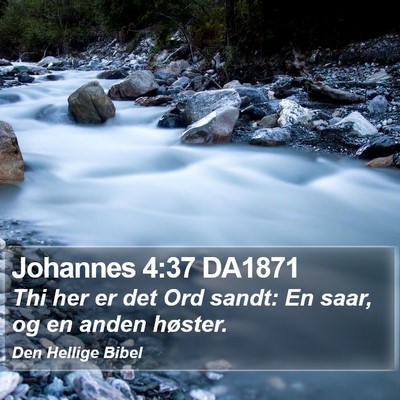 Johannes 4:37 DA1871 Bible Verse Image