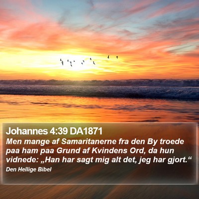 Johannes 4:39 DA1871 Bible Verse Image