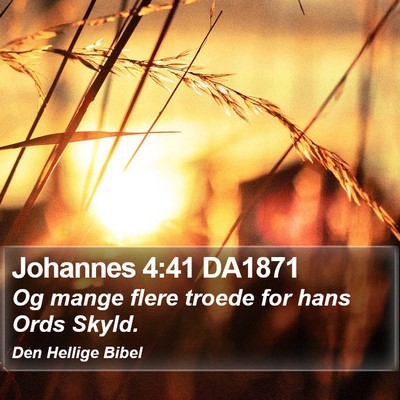 Johannes 4:41 DA1871 Bible Verse Image