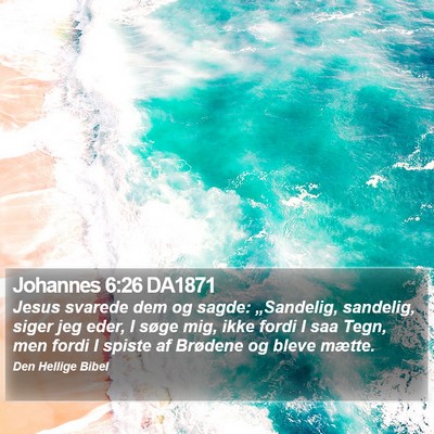 Johannes 6:26 DA1871 Bible Verse Image