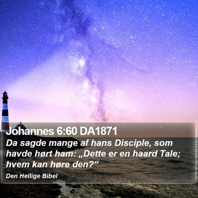 Johannes 6:60 DA1871 Bible Verse Image