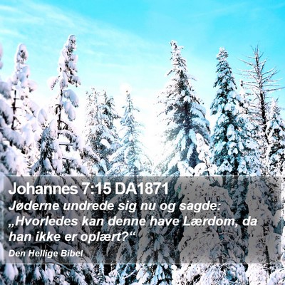 Johannes 7:15 DA1871 Bible Verse Image
