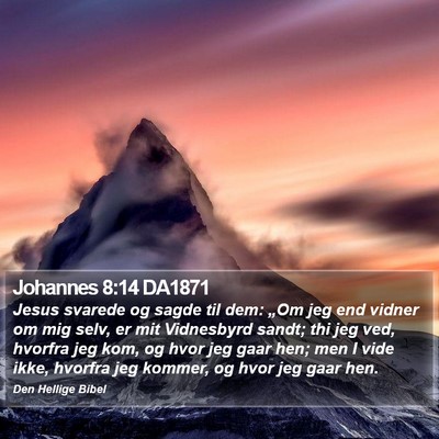 Johannes 8:14 DA1871 Bible Verse Image