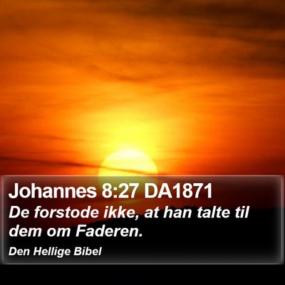 Johannes 8:27 DA1871 Bible Verse Image