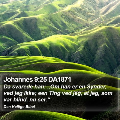Johannes 9:25 DA1871 Bible Verse Image