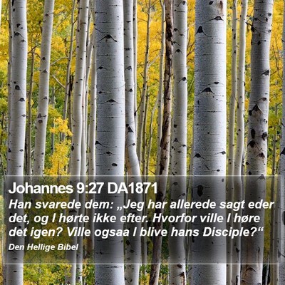 Johannes 9:27 DA1871 Bible Verse Image
