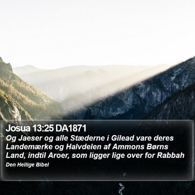 Josua 13:25 DA1871 Bible Verse Image