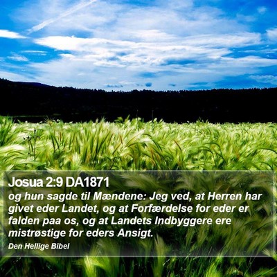 Josua 2:9 DA1871 Bible Verse Image