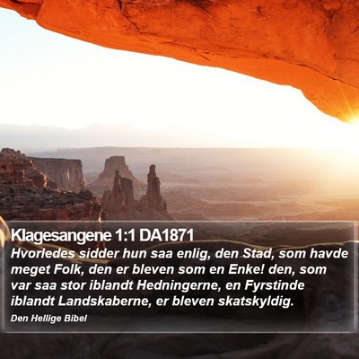 Klagesangene 1:1 DA1871 Bible Verse Image