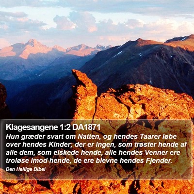 Klagesangene 1:2 DA1871 Bible Verse Image
