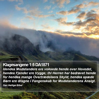 Klagesangene 1:5 DA1871 Bible Verse Image