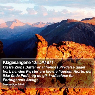 Klagesangene 1:6 DA1871 Bible Verse Image