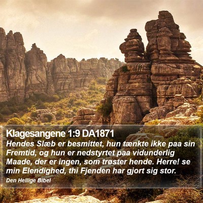 Klagesangene 1:9 DA1871 Bible Verse Image