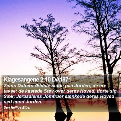 Klagesangene 2:10 DA1871 Bible Verse Image